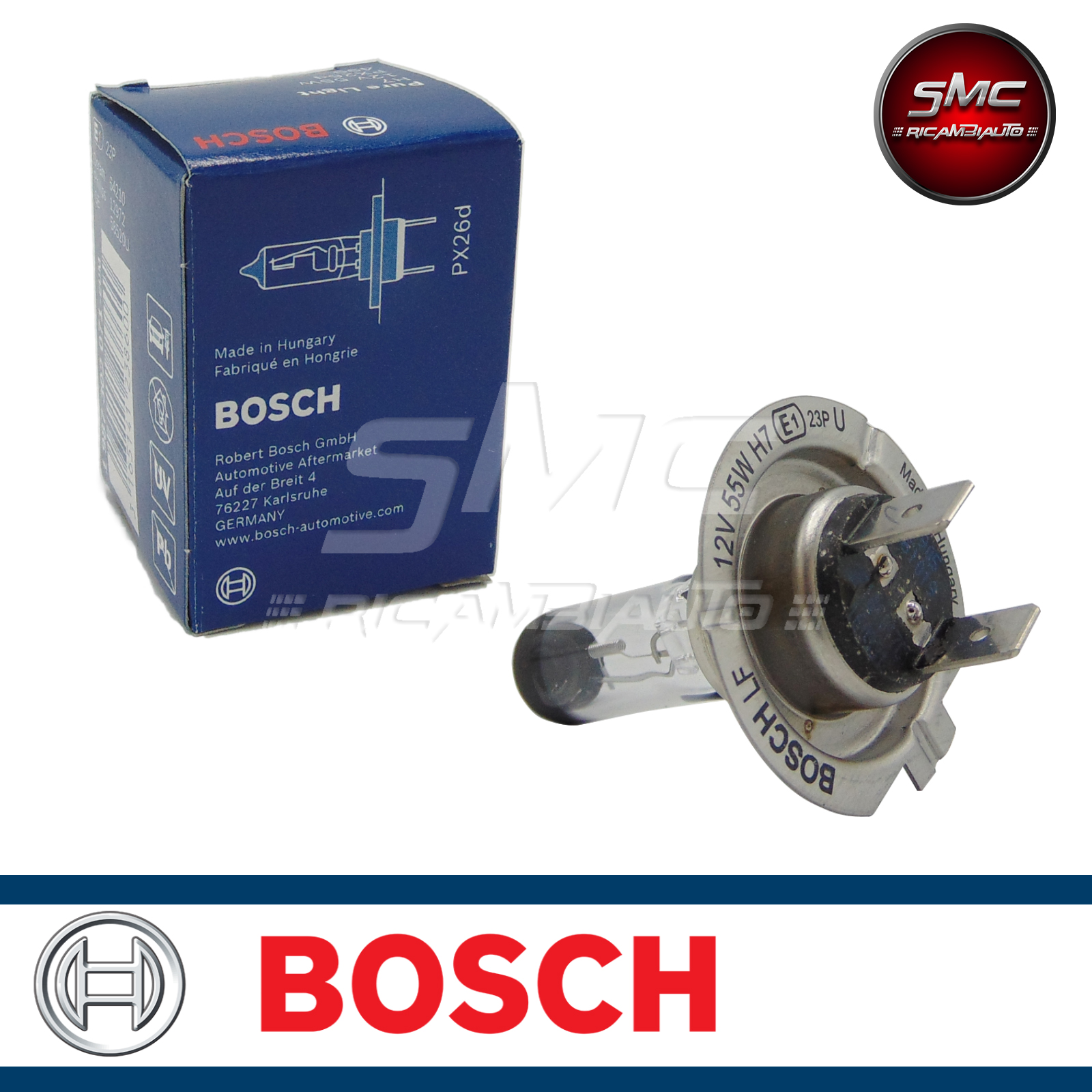 Lampadina BOSCH 12V 55W H7 Pure Light - Ricambi auto SMC